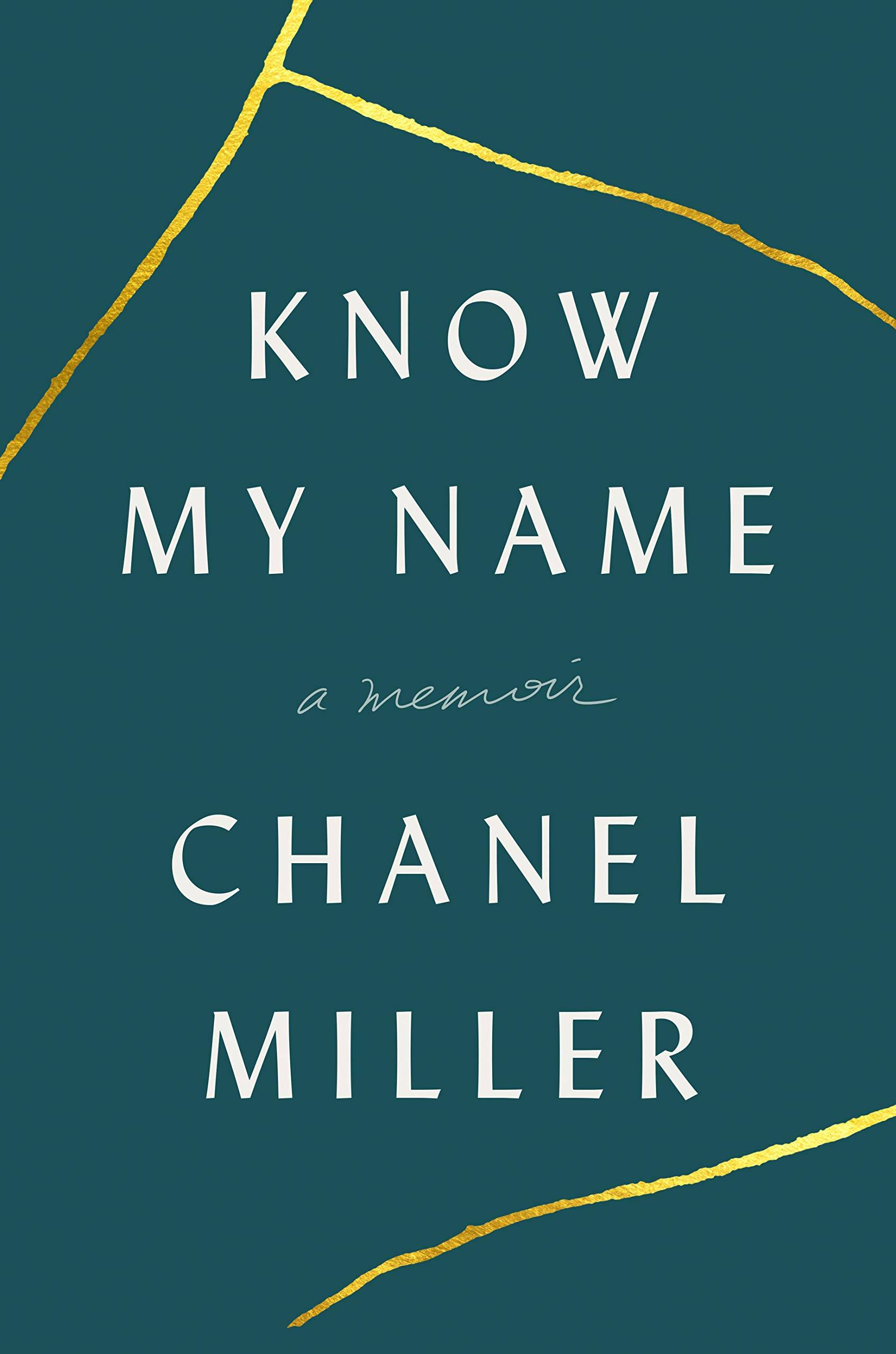 Dark green with gold accents "Know My Name" book cover